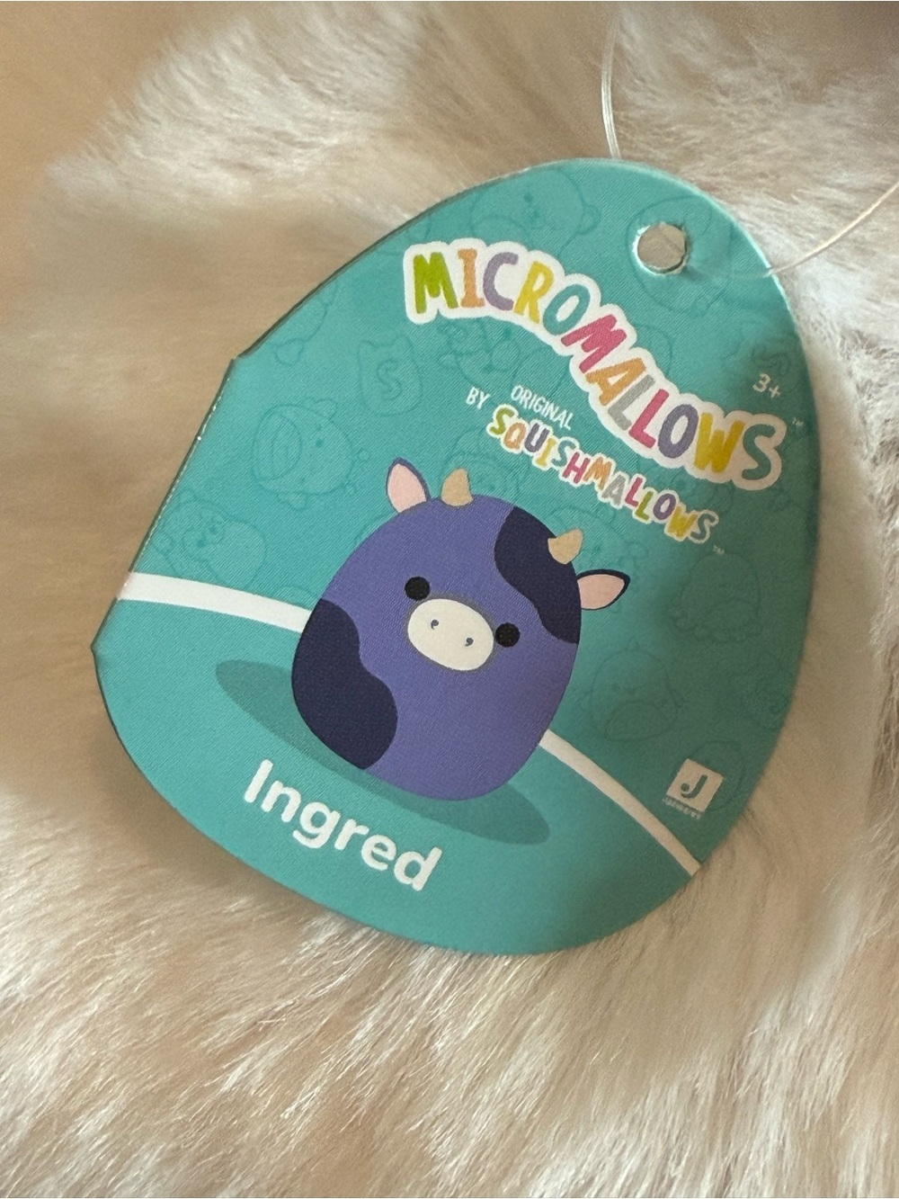 Ingred the Purple Cow Squishmallow Plus Keychain/ Bag Charm NWT - Picture 3 of 4
